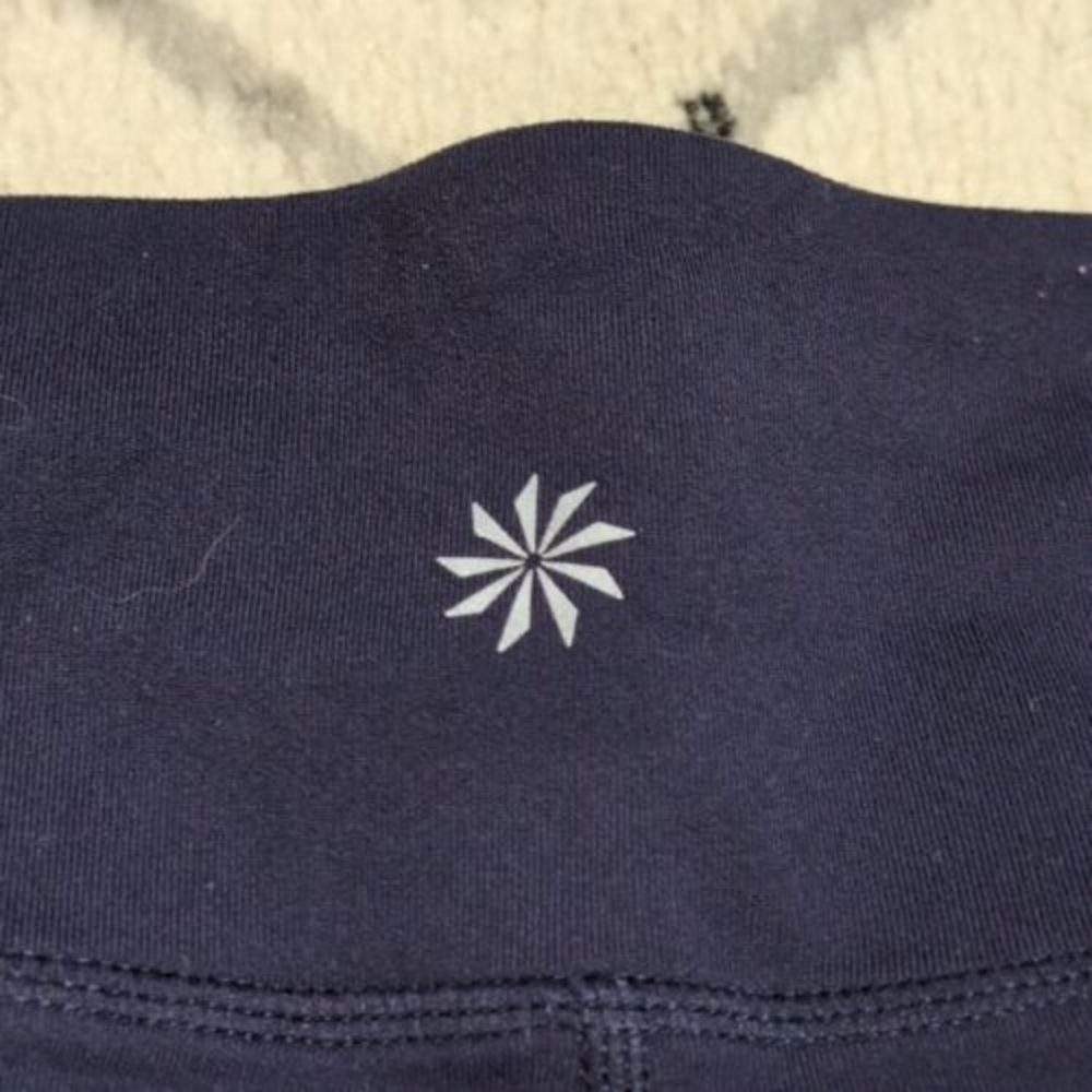 ATHLETA womens S blue‎ Low rise chaturanga capri workout athletic legging 10O